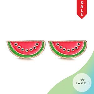 🍑 Watermelon Sugar Summer  Gold Stud Earrings One Size